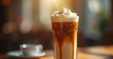 chilled coffee with caramel