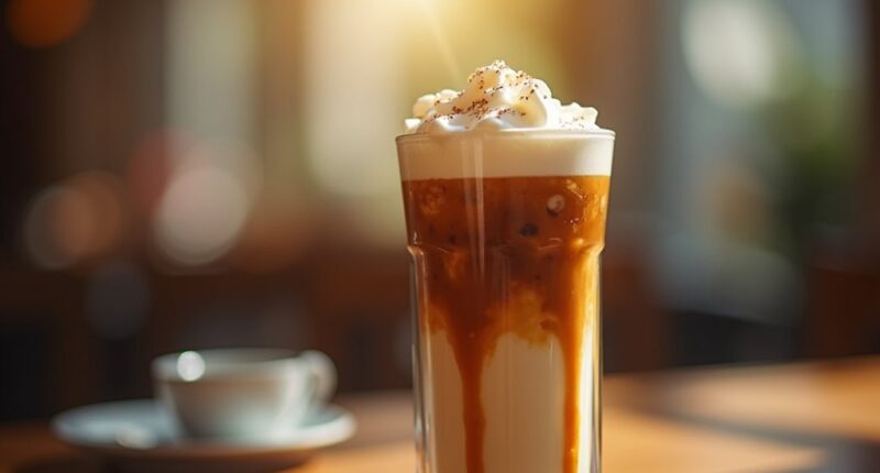 chilled coffee with caramel