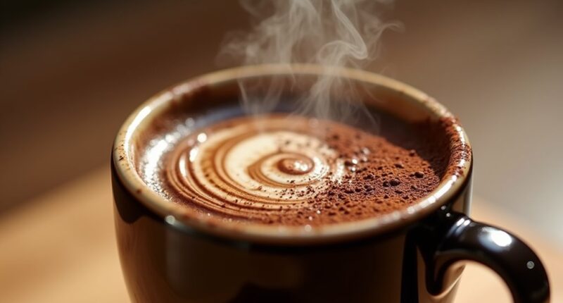 chocolate infused coffee beverage