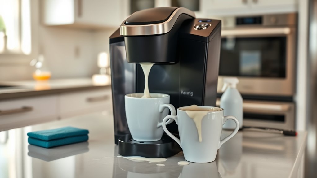 clean milk spills quickly