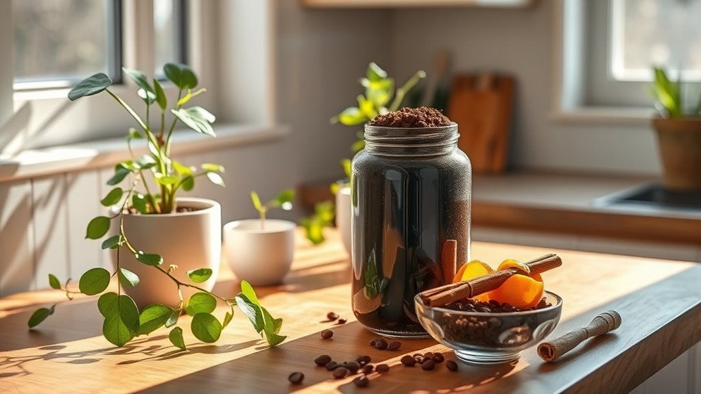 coffee grounds improve air quality