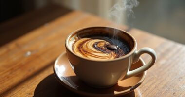 coffee grounds in cup