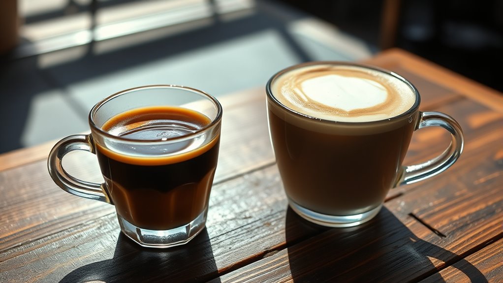 cortados vs cappuccinos caffeine comparison