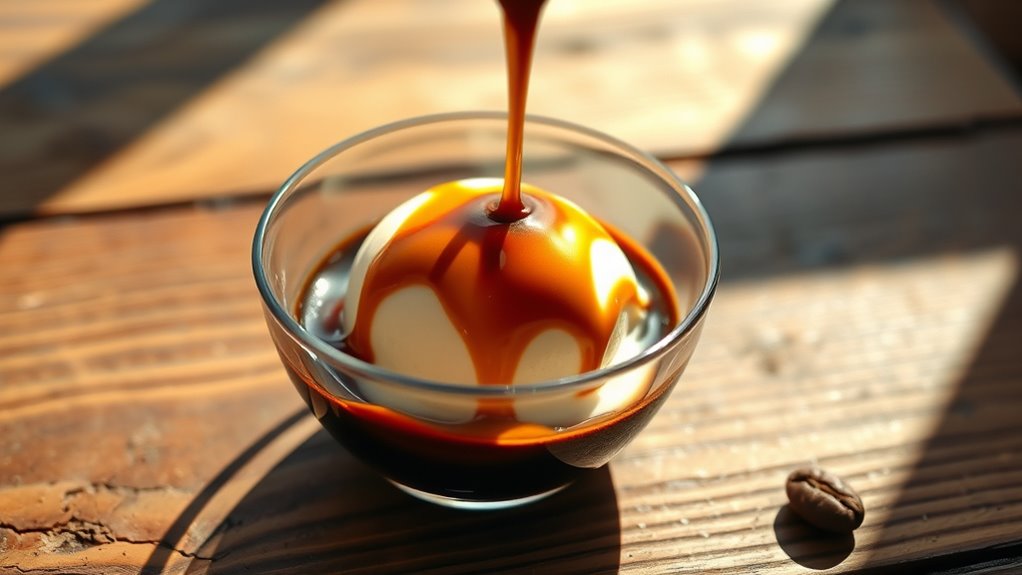 creamy gelato with espresso