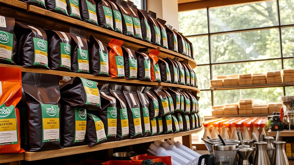 diverse coffee bean selection