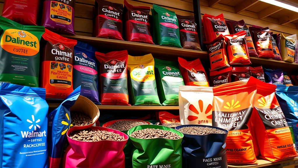diverse coffee brands available