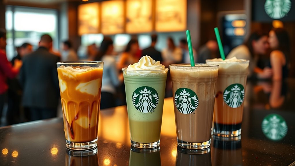 diverse starbucks drink sizes