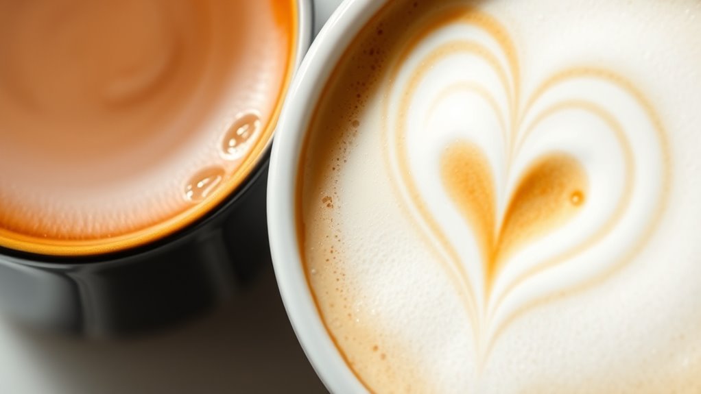 espresso crema versus milk foam