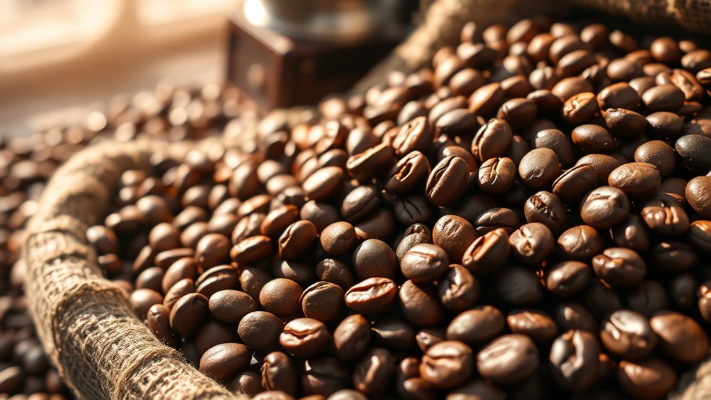 freshly roasted coffee beans