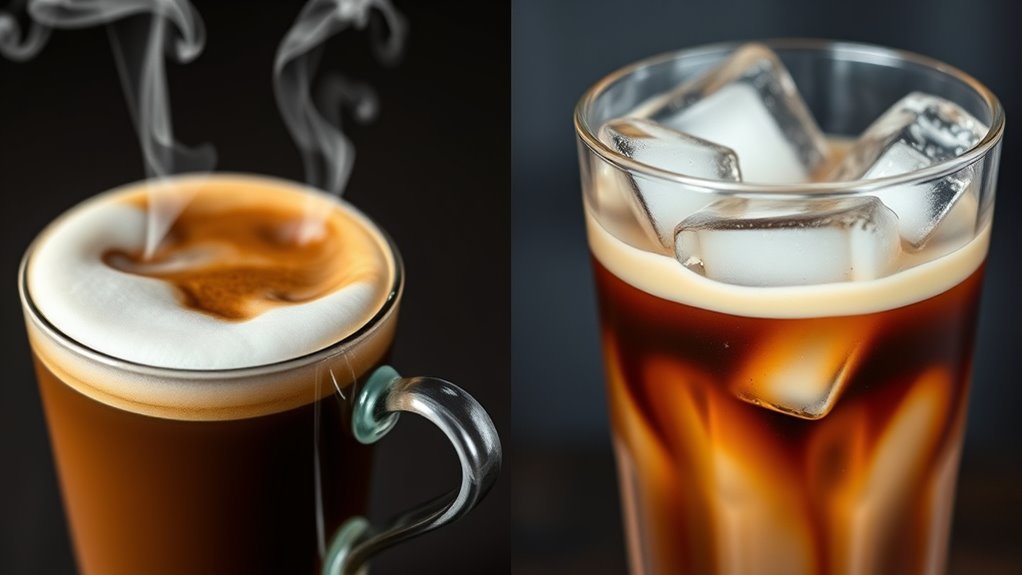 hot vs iced lattes