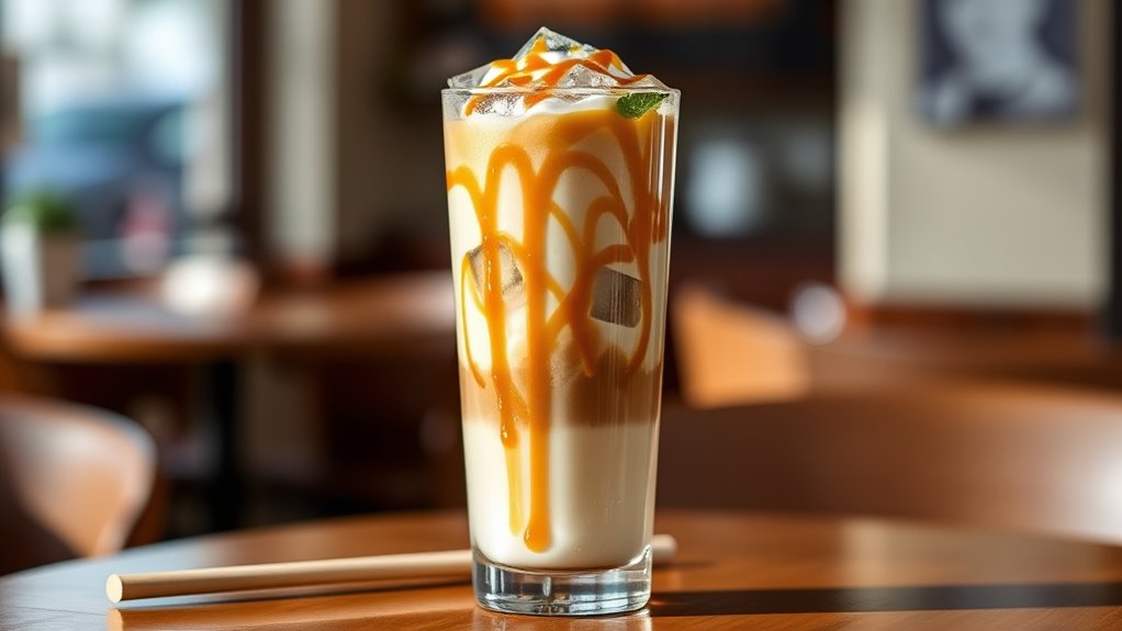 iced caramel latte presentation tips