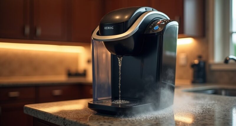 keurig heating water leak