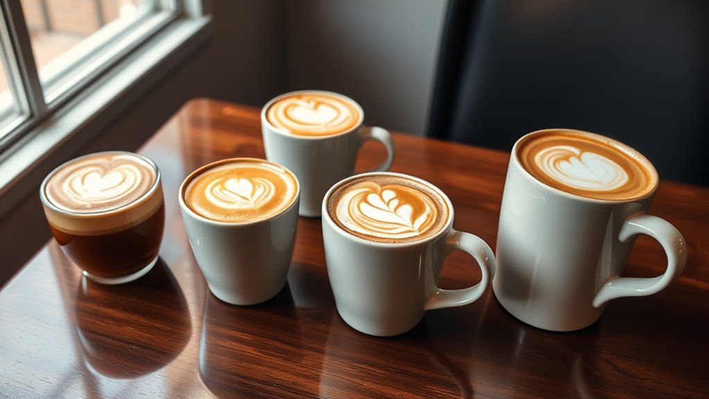 latte cup size options