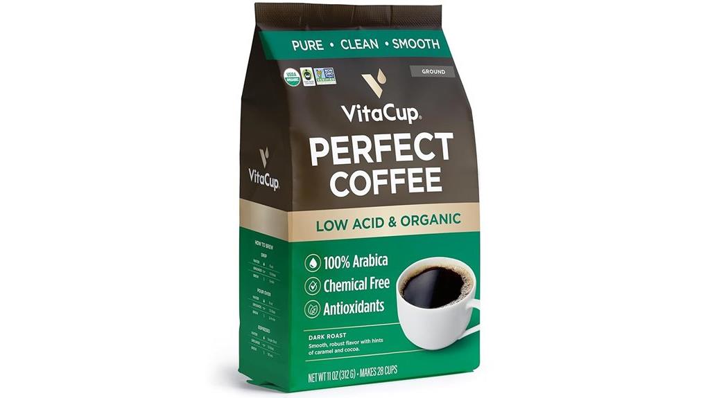 low acid coffee grounds
