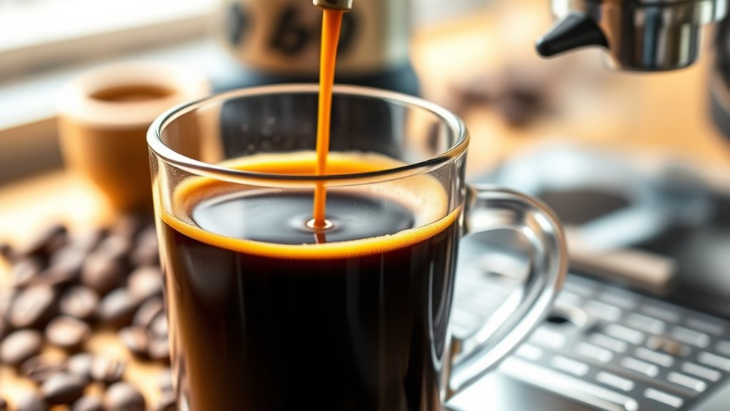 milder espresso with longer extraction