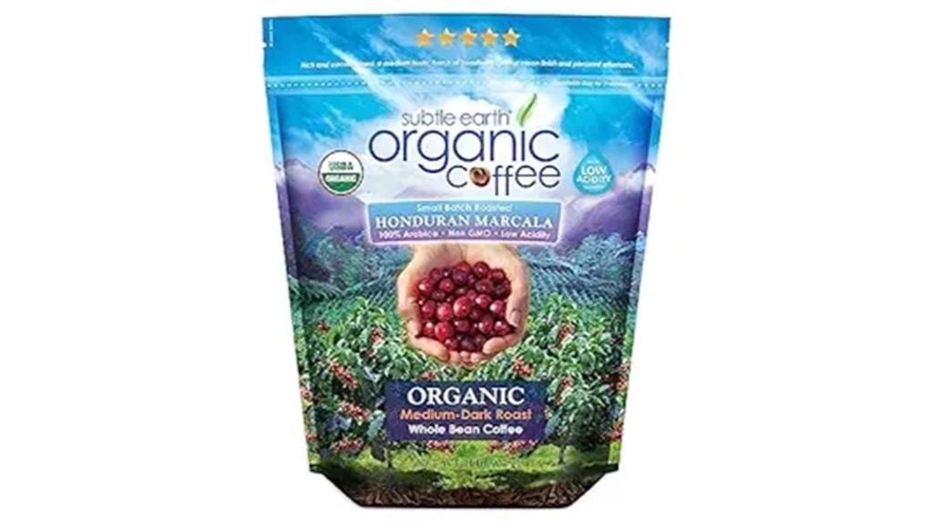 organic medium dark roast coffee