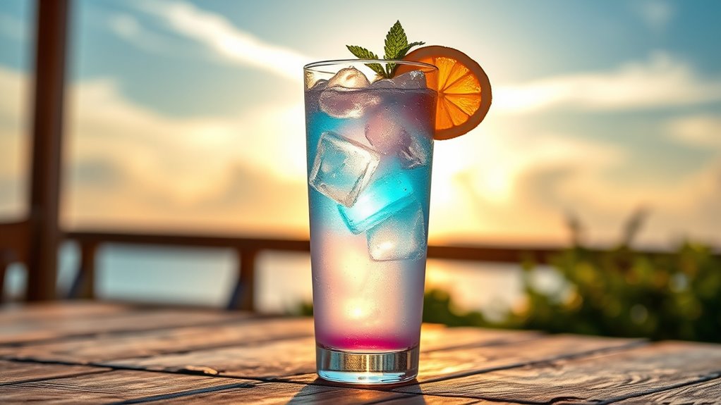 tropical layered coconut drink